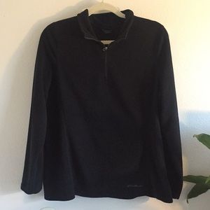 Eddie Bauer black fleece half zip up!